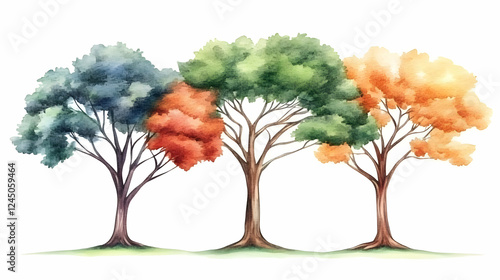Watercolor Painting of Thre...