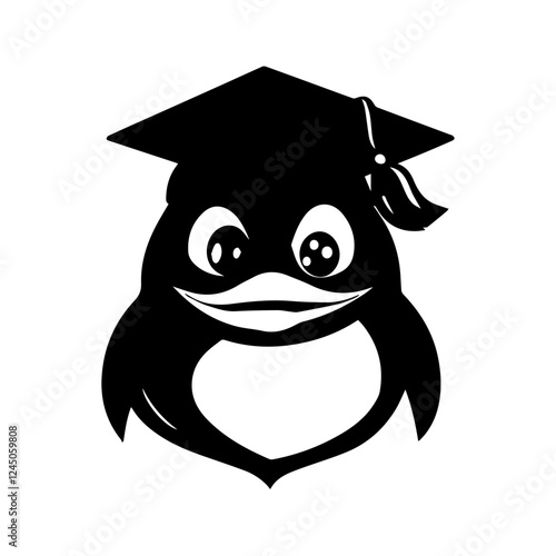 Rhinoceros Silhouette Wearing Graduation Hat: Perfect for Graduation Themes