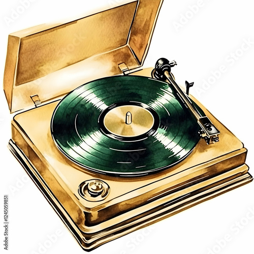 Vintage Record Player Plays...