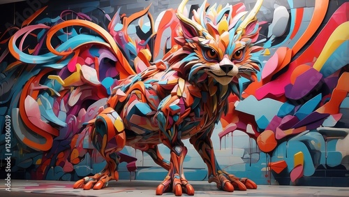 Wallpaper Mural 1. Hand-Drawn Doodle Pattern of Abstract Graffiti Monsters, Ghosts, and Strange Beings Torontodigital.ca