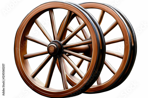 Two Wooden Wheels Connected...