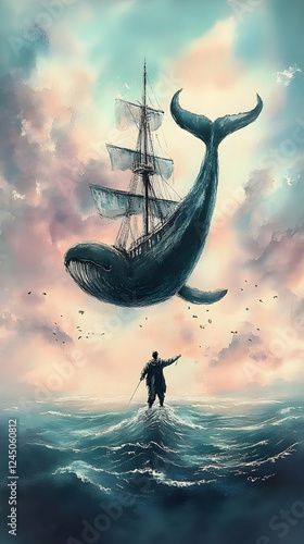A Whale Carries a Ship in t...