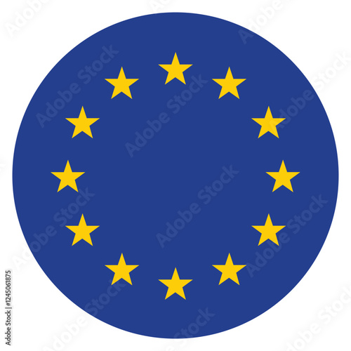 European Union flag. European Union circle flag logo icon computer vector illustration design