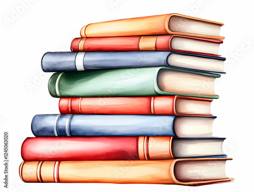Watercolor Stack of Colorfu...