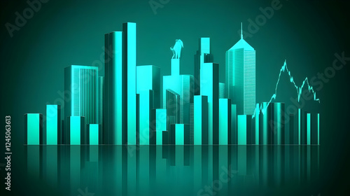 3D Cityscape Illustrates Ec...