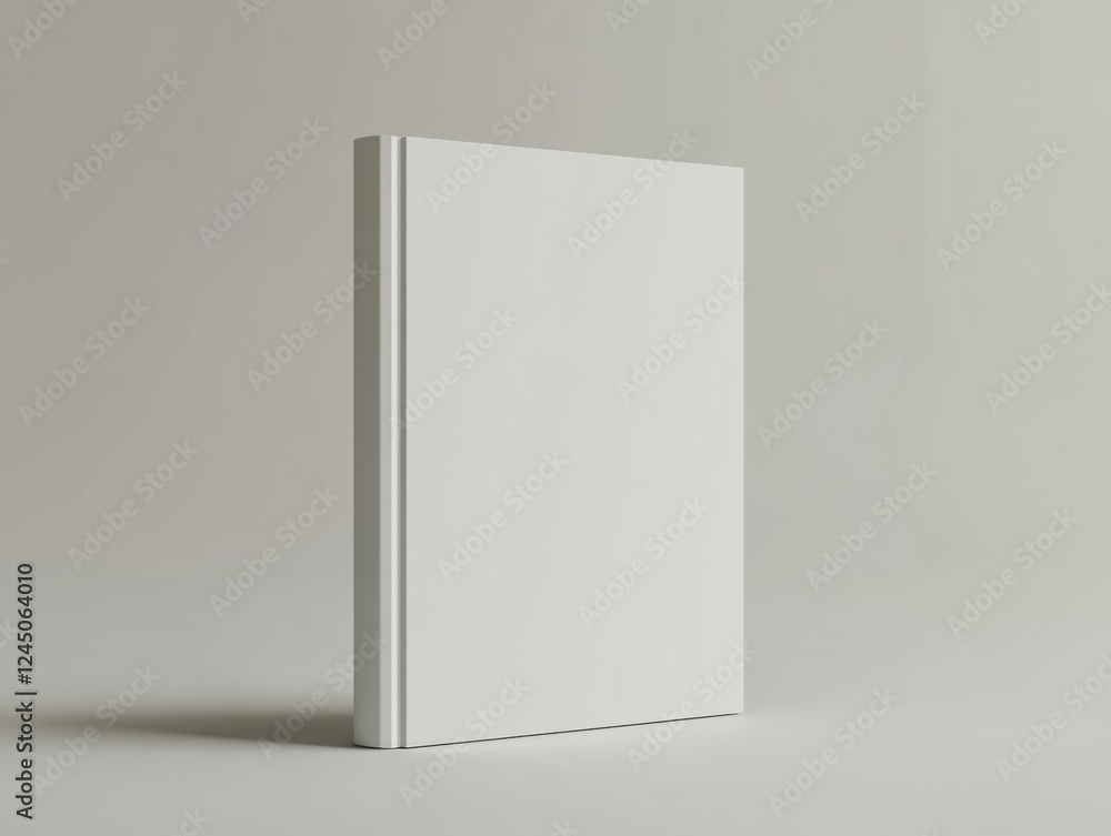 Minimalist White Book Standing Upright With Subtle Shadows Against Neutral Gray Background Visual Minimalist White Book Standing Upright With Subtle Shadows Against Neutral Gray Background Visual