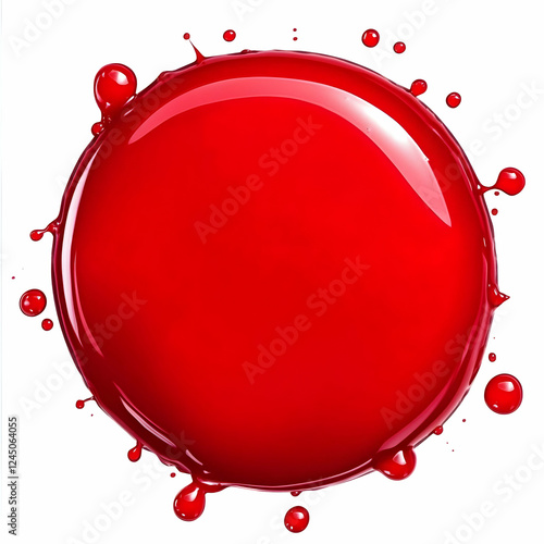 Red Liquid Splash Creates a...