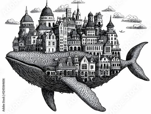 A whale carries a city of i...