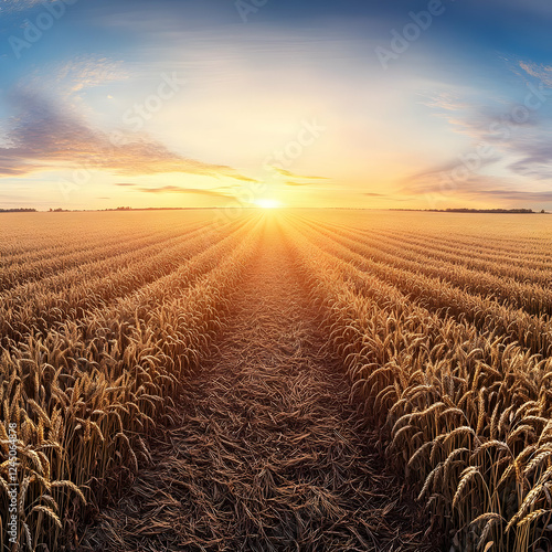 Golden wheat field stretche...