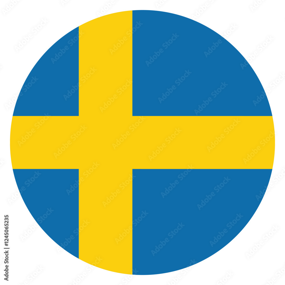 Sweden flag. Sweden circle flag logo icon computer vector illustration design Sweden flag. Sweden circle flag logo icon computer vector illustration design
