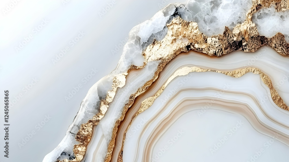 Fototapeta premium Abstract White and Gold Marble Texture Background with Elegant Golden Veins