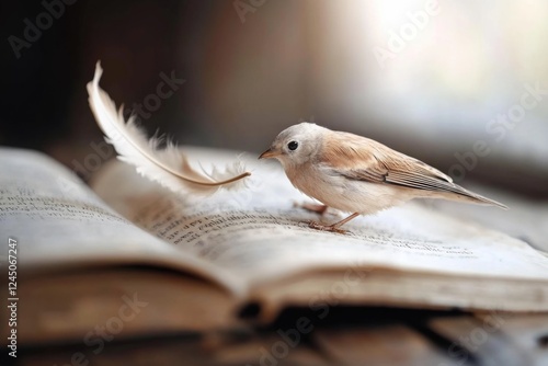 National poetry month observance: book appreciation, paper artistry, poetic passion, literary exploration, verse creativity, storytelling beauty, word expression, rhyme inspiration literature focus, . photo