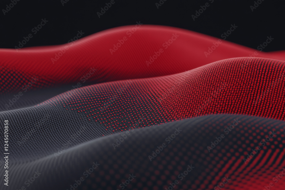 Abstract red and black digital wave pattern background