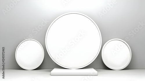 Three Oval White Frames on ...