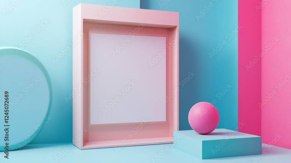 Geometric shapes in pastel colors create modern design Geometric shapes in pastel colors create modern design