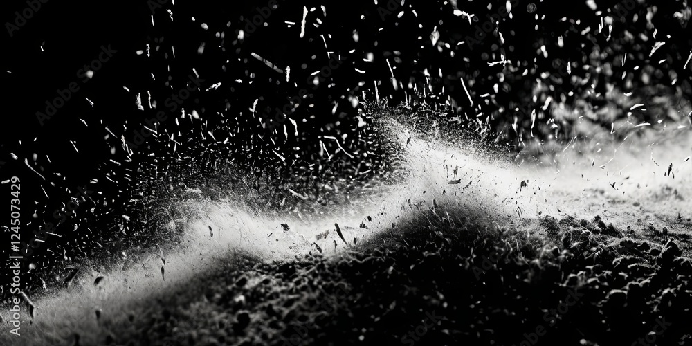 Fototapeta premium A black and white photo of a wave with white foam