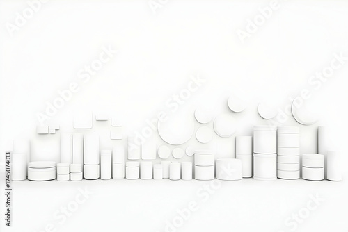 3D Render of White Geometri...