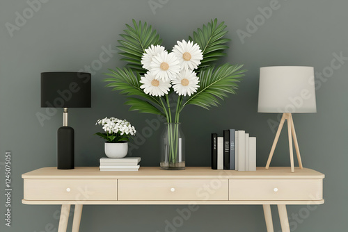 Modern wooden console table...