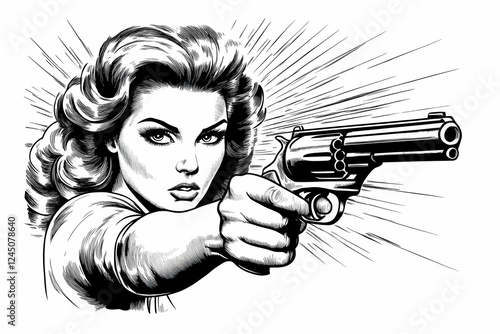 Woman with Retro Hairstyle ...