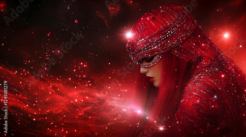 Red Queen in Sparkling Outf...