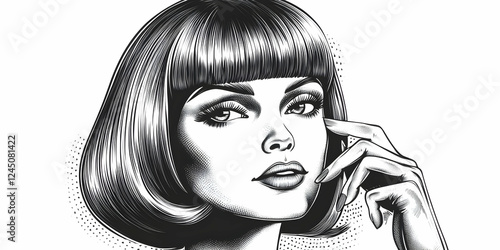 Stylish Woman with Bob Hair...