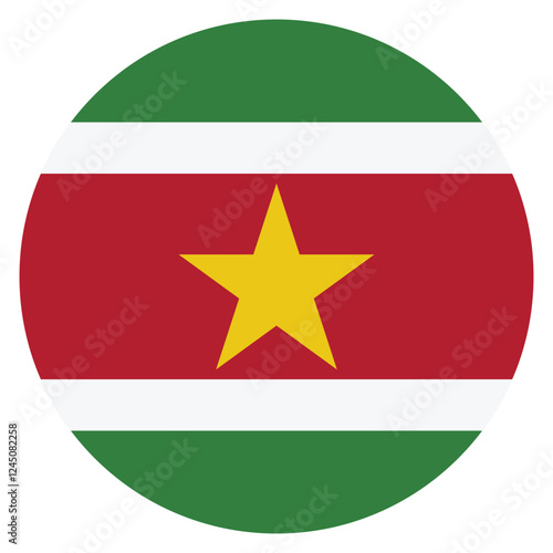 Suriname flag. Suriname circle flag logo icon computer vector illustration design