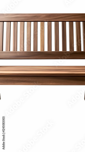 Empty Wooden Bench Isolated...