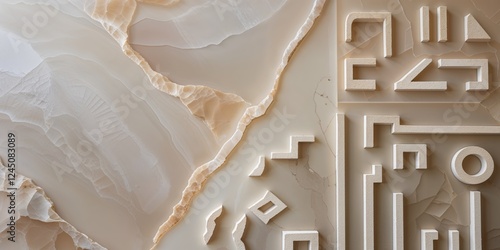 Abstract Geometric Pattern on Natural Stone Background Texture Modern Minimalist Design