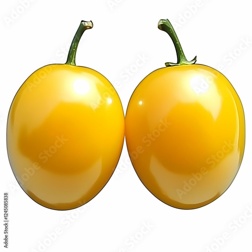 Two Shiny Yellow Tomatoes w...