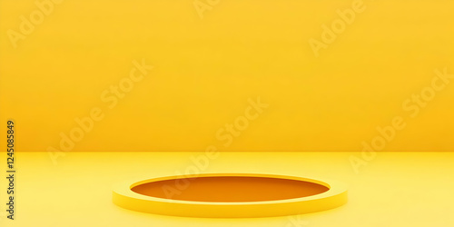 3D Yellow Circular Podium S...