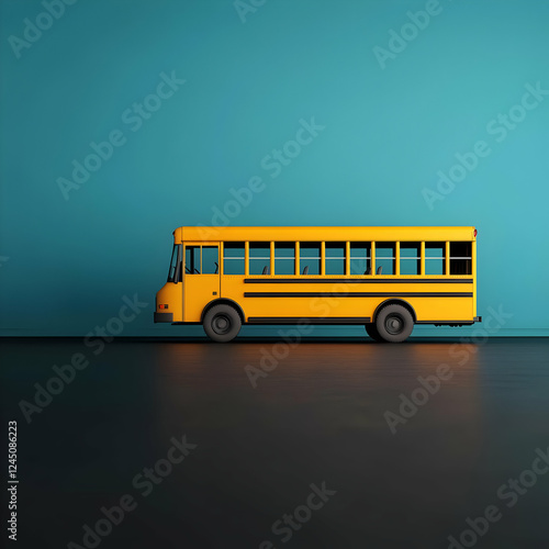 Yellow School Bus Parked on...