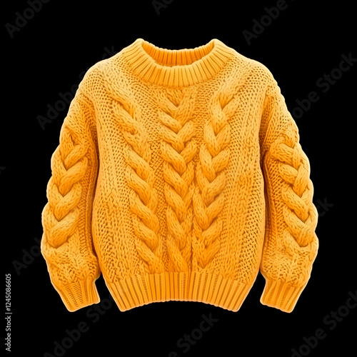 Yellow Cable Knit Sweater I...