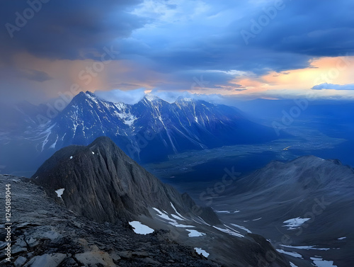 Majestic Mountain Range Und...