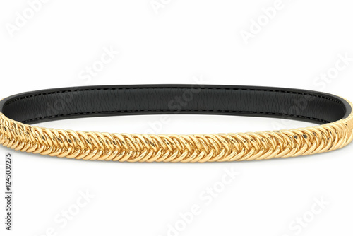 Gold Bracelet with Black Le...