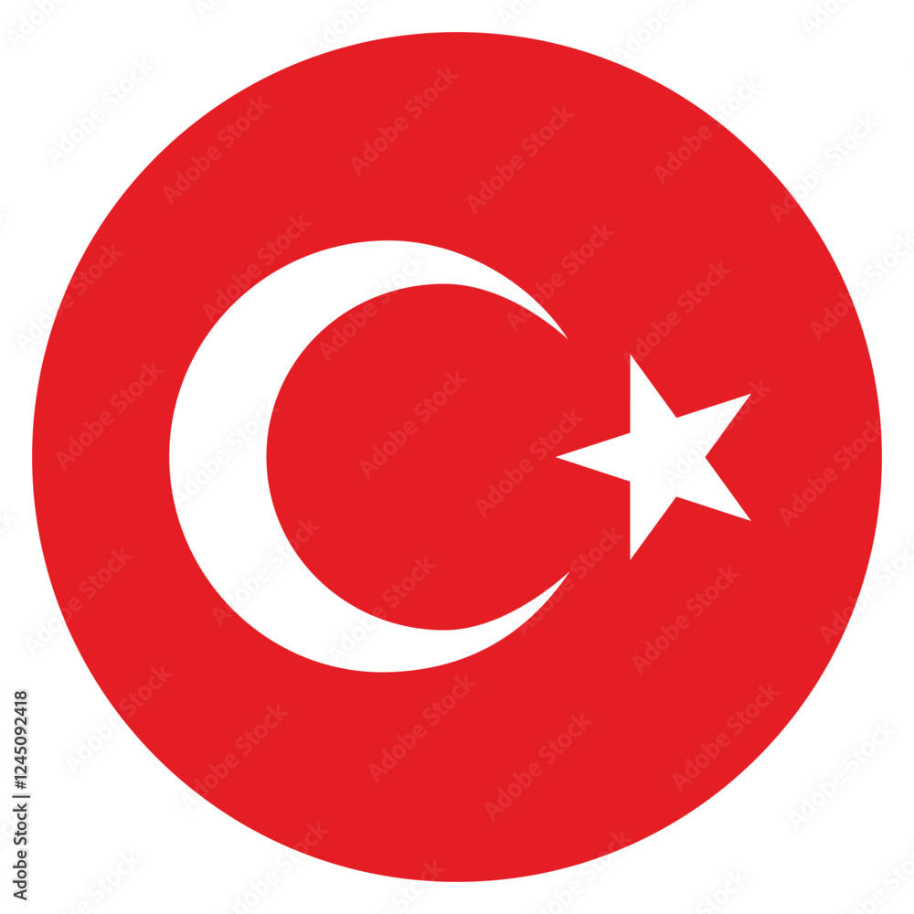 Turkey flag. Turkey circle flag logo icon computer vector illustration design Turkey flag. Turkey circle flag logo icon computer vector illustration design