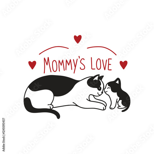 Mommy’s Love Cat Design | Cute and Heartwarming Cat Mom Typography for Mother’s Day and Pet Lovers