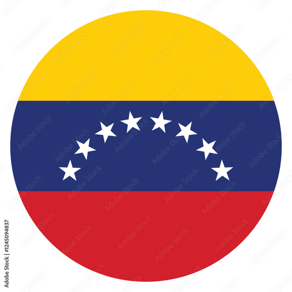 Venezuela flag. Venezuela circle flag logo icon computer vector illustration design Venezuela flag. Venezuela circle flag logo icon computer vector illustration design