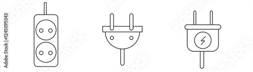 
Extension Cable Vector Line Icon Design, suitable for electronic purposes, Editable stroke, vector illustration.