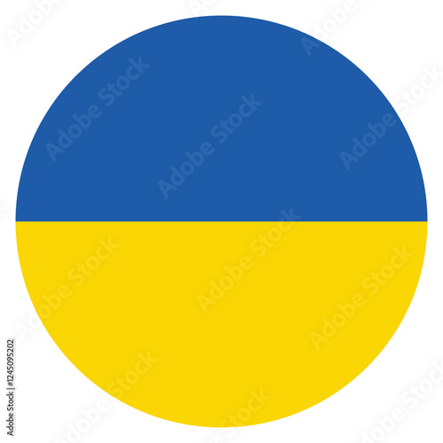 Ukraine flag. Ukraine circle flag logo icon computer vector illustration design