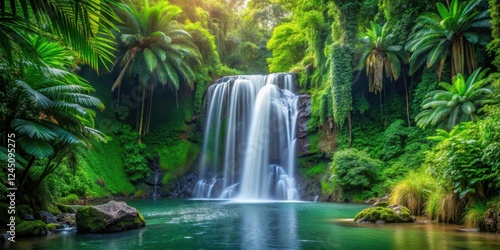 Waterfall in Tropical Island, foliage, Chamarel,  foliage,Chamarel, outdoor, greenery, nature