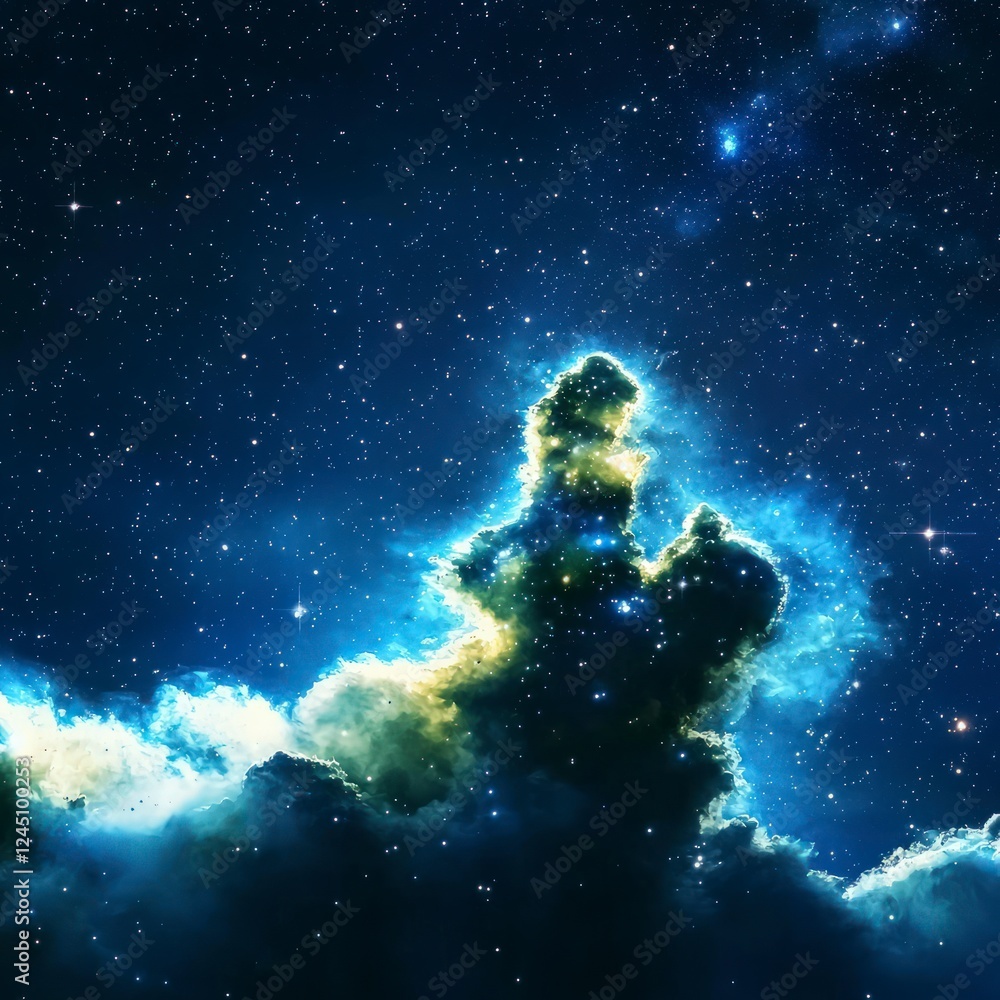 Fototapeta premium Cosmic Nebula Celestial Clouds Stars Galaxy Astronomy Background