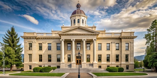 Okanogan County Courthouse, Washington State Minimalist Photography - Exterior View, 2022 photo