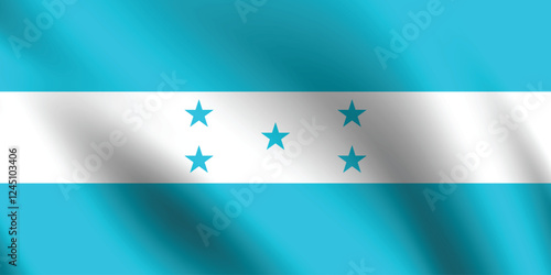 Honduras flag official colors and proportion digital vector illustration. Pleated flag.