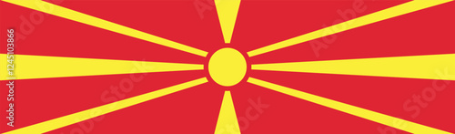 North Macedonia long banner flag digital vector illustration