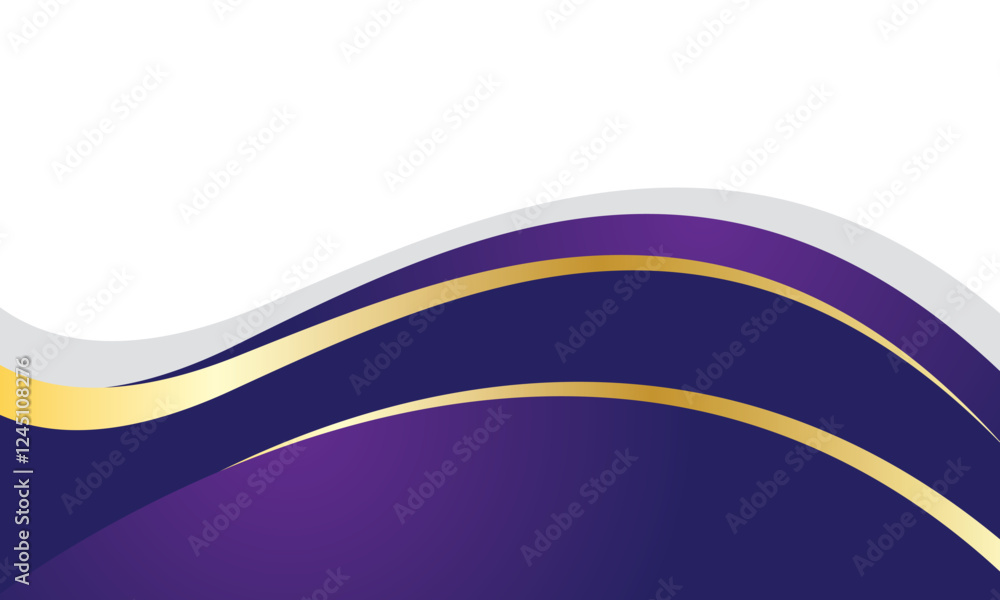 Fototapeta premium Abstract purple gold wavy background