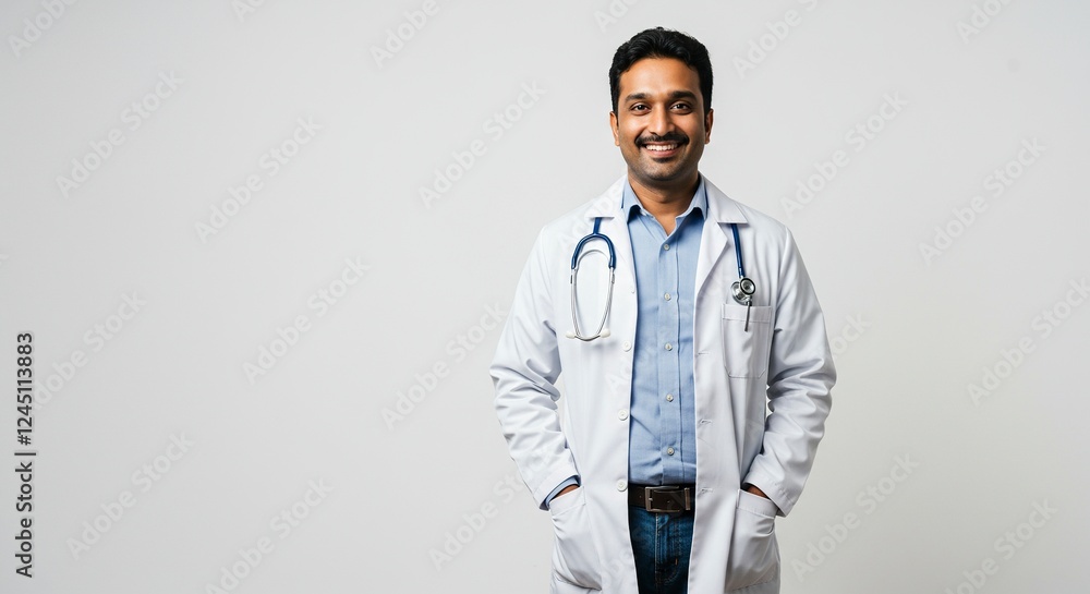 Smiling Doctor in White Coat Medical Professional Portrait Smiling Doctor in White Coat Medical Professional Portrait
