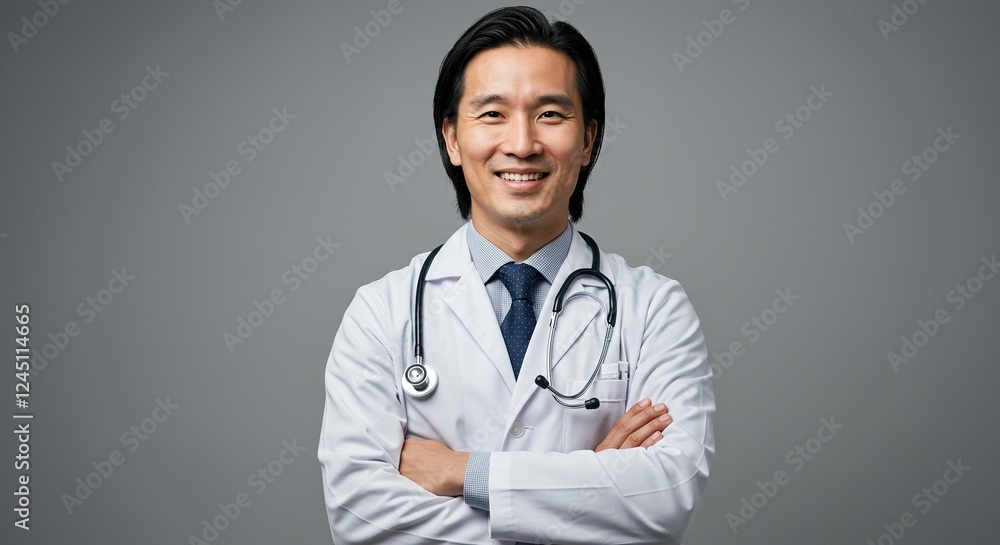 Smiling Asian Doctor Portrait Professional Healthcare Image Smiling Asian Doctor Portrait Professional Healthcare Image