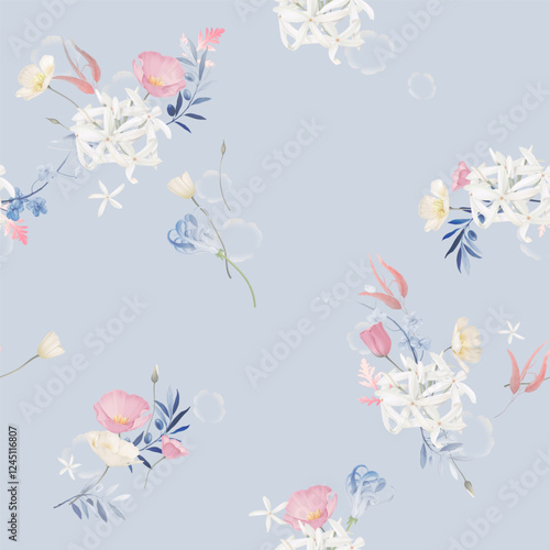Floral seamless pattern fea...