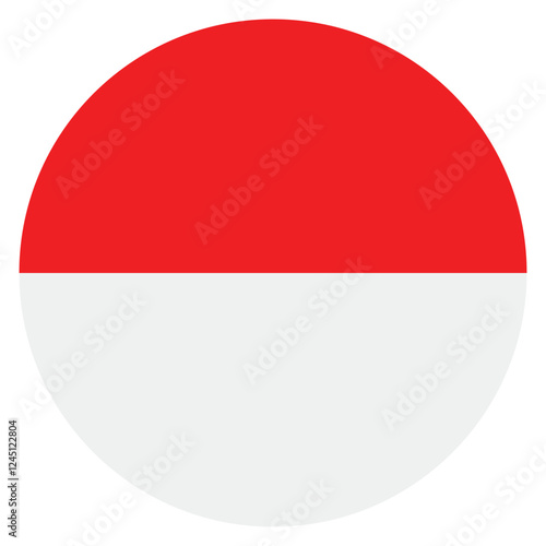Indonesia flag. Indonesia circle flag logo icon computer vector illustration design