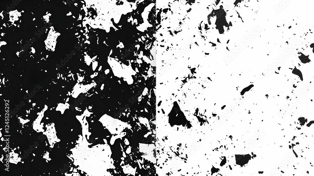 Abstract black and white texture showcasing chaotic patterns with contrasting elements Abstract black and white texture showcasing chaotic patterns with contrasting elements